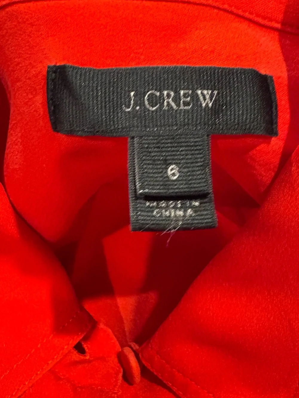 J. Crew Blythe Top, Blouse.  Silk Georgette. Size 6. Red